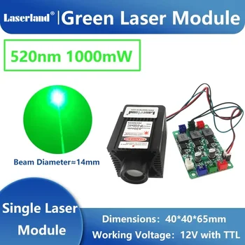 Лазерный модуль для отпугивания птиц с толстым зеленым диодом мощностью 1 Вт 520 нм с вентилятором