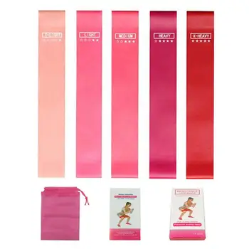 Ленты для тренировок, набор из 5 силиконовых резинок для упражнений, эспандер, тренировочные ленты с сумкой для переноски Для женщин и мужчин