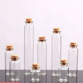 Маленькие бутылочки с пробковыми пробками Крошечные флаконы Маленькие прозрачные стеклянные банки с крышками для хранения Прямая поставка