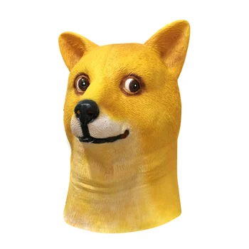 Маска для собаки Виниловая маска животного с полной головой мопса Сиба для поддельного подарка на вечеринку в честь Хэллоуина