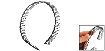 Металлическая расческа с натриевыми (R) зубьями, лента для волос, обруч для волос, повязка на голову, черная для женщины