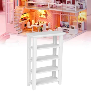 Миниатюрная модель мебели, 4-слойный стеллаж для выставки товаров, аксессуары для кукольного домика 1: 12