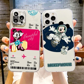 Мультяшные комиксы Disney с Микки для Apple iPhone 15 14 13 12 11 XS XR X8 7 SE Pro Max Plus Mini Прозрачный чехол для телефона