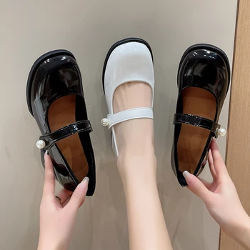 Нескользящие сандалии с круглым носком, женская повседневная летняя простая элегантная обувь, Корейская модная обувь для вечеринок, Женская дизайнерская обувь на высоком каблуке