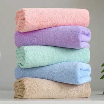 Новое однотонное коралловое бархатное полотенце, домашнее полотенце для лица для взрослых, утолщенные впитывающие принадлежности для ванной комнаты