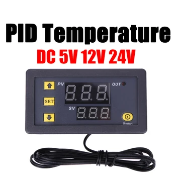 ПИД-регулятор температуры Автоматический переключатель контроля температуры Светодиодный Цифровой термостат с дисплеем термометра 5 В 12 В 24 В постоянного тока