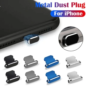 Пылезащитный Штекер из Алюминиевого Сплава для iPhone 13 12 Mini 14 Pro Max XS 8 Plus iPad AirPods USB Порт Для Зарядки Пылезащитный Колпачок Крышка