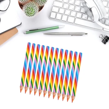 Разноцветные карандаши Деревянные Цветные карандаши 4 в 1 Цветные Радужные карандаши Набор разноцветных карандашей для рисования раскрашивания