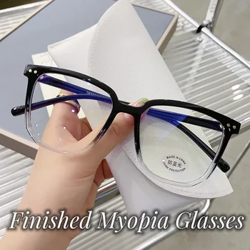Роскошные очки для близорукости с защитой от синего излучения, Новый тренд, Очки для близорукости в большой квадратной оправе, Мужские очки с диоптриями, рецепт для женщин