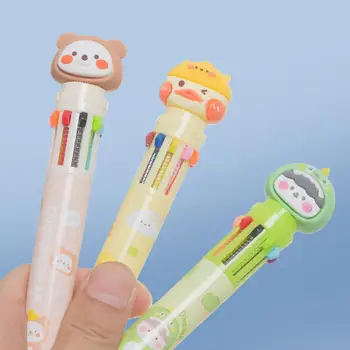 Ручка-роллер Отличная Удобная ручка Пластиковая десятицветная шариковая ручка с мультяшным кроликом Школьные принадлежности