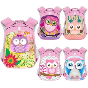 Рюкзак для девочек с рисунком милой птицы Совы, детские школьные сумки, мультяшные холщовые школьные рюкзаки, сумка для детского сада, сумка для книг