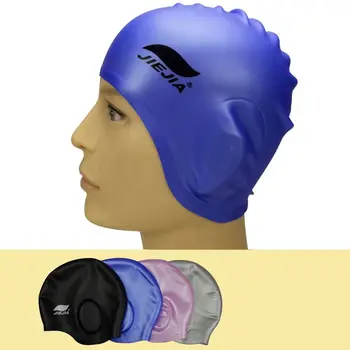 Силиконовые шапочки для плавания Для взрослых, для мужчин и женщин, водонепроницаемая шапочка для бассейна, защищающая уши, длинные волосы, большая высокоэластичная шляпа для дайвинга