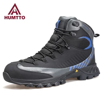 Уличные ботильоны HUMTTO, водонепроницаемая походная обувь для мужчин, Роскошные Дизайнерские Альпинистские треккинговые кроссовки, Кожаные защитные Мужские ботинки