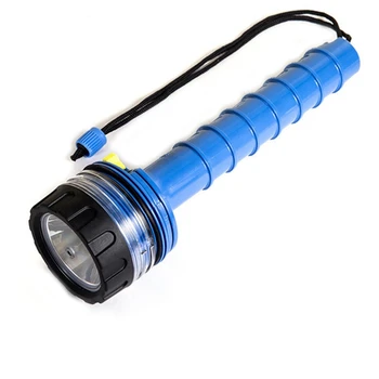 Фонарь для подводного плавания, подводный водонепроницаемый светодиодный фонарь для дайвинга, аварийный фонарь, профессиональный мощный фонарик, синий