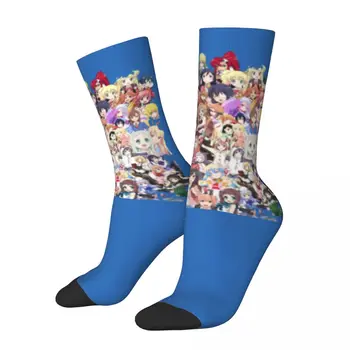 Хип-хоп Винтажные персонажи аниме Сумасшедшие мужские компрессионные носки Унисекс БЕЗ ИГРЫ без жизни Harajuku Бесшовные носки с принтом экипажа