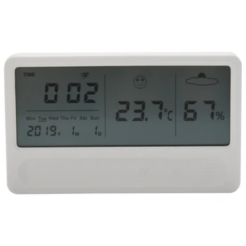 Цифровой гигрометр, термометр для измерения температуры в помещении и на улице, измеритель влажности, ЖК-дисплей с магнитной подложкой, сенсорный монитор с гулом