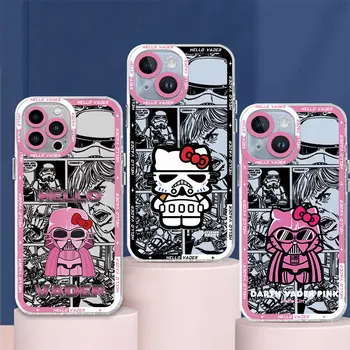 Чехол для телефона Apple iPhone 14 Pro XR 7 6s 13 Pro Max X XS 15 Plus 11 12 Mini 8 SE cute S-Start wars Hello Kitty Cover