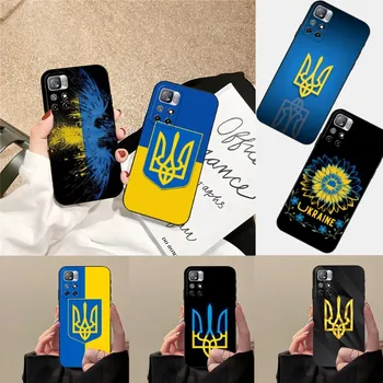 Чехол для телефона с Флагом Украины Для Redmi Note 11 11S 10 10S 9S 8T 7 8 8A 9 9A 9C 9T 10 10X Черный Силиконовый Чехол
